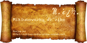 Miklusovszky Őzike névjegykártya